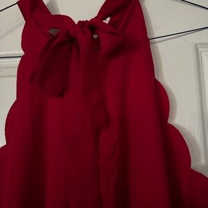 SHEIN red a-line dress with tie back of neck, size 1X, new with tags